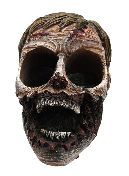 Ebros Walking Undead Gory Eyeless Zombie Head Salt And Pepper Shakers Holder Figurine Set With Glass Shakers 5.5"H Scary Decor Statue