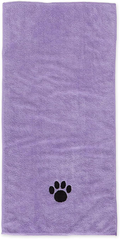 Bone Dry Pet Grooming, Embroidered Microfiber Towel Drying Collection, 15x30, Lavender