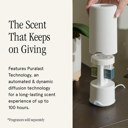 Pura Plus Smart Home Fragrance Diffuser for Large Spaces - Adjust Scent Intensity, Set Schedules, Timers & More in Pura App - Fragrances Sold Separately - White