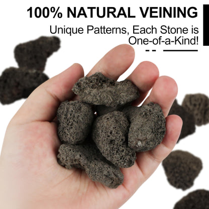 Skyolaq 1-2.5" Natural Volcanic Lava Rock for Aquarium, Plants, Fire Pit, Succulent & Garden Decor, 1lb