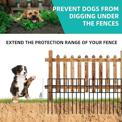 30 Panels Animal Barrier Fence, No Dig Fences, 13in(H) X 42.5ft(L) Garden Fence Animal Barrier for Rabbit and Dog Under Fencing Barrier, Rustproof Metal Fences Border for Outdoor, Yard, Patio