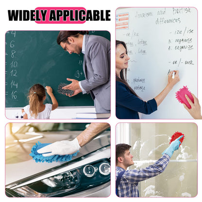 Jspupifip 12 Pcs Microfiber Shag Eraser Whiteboard, Magnetic Dry Erase Eraser Whiteboard Washable White Board Dry Erase for Marker Chalk Home Classroom Office Supplies, Blue Pink Green Red Yellow Gray
