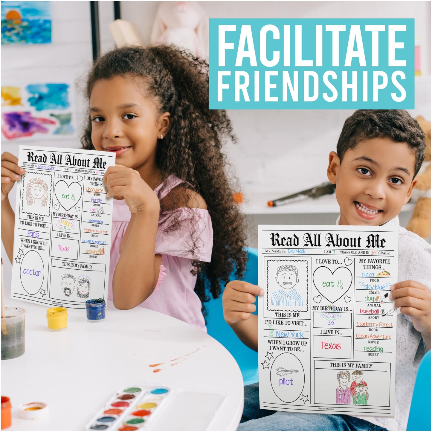 All About Me Posters for Classroom Must Haves - 20 Star Student Poster, 100 Days of School Items, Star of The Week Poster Elementary Classroom Decor, End of School Year Teacher Supplies
