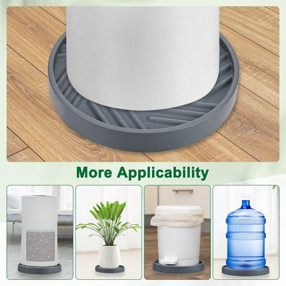 M METERXITY 2PCS Round Planter Caddies, 12 Inches Plastic Plant Roller with Wheel, Plant Saucers for Indoors, Plant Stand for Flower Pots [Gray]