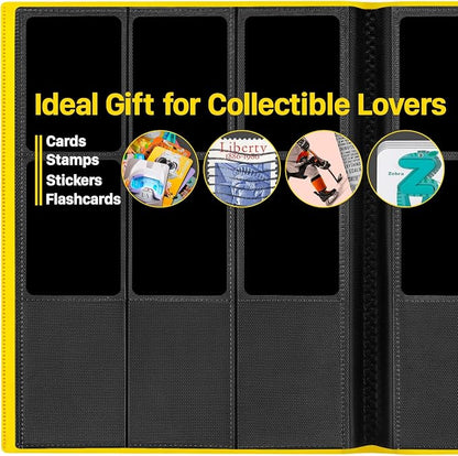 【2026】Trading Card Binder 9 Pocket, Premium Sports Collection Binder Game Cards Book with Sleeves Side Loading, Anti-open Strap Double Sided Waterproof 360 Card Folder
