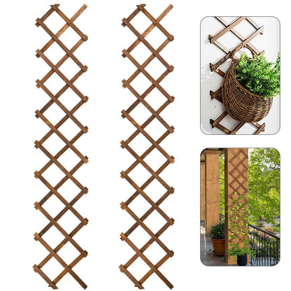 2Packs 13x78in Expandable Wood Wall Trellis for Climbing Plants Outdoor - Lattice Panels for Outside Indoor Balcony Patio Garden, Ideal for Ivy, Vines, Clematis, Roses