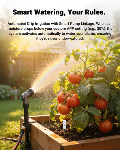 Drusine Smart WiFi Soil Moisture Meter for Plants, 2-in-1 Sensor with App Alerts | Monitor Moisture & Temperature Remotely, Real-Time Data for Indoor/Outdoor Gardening, Houseplants Care
