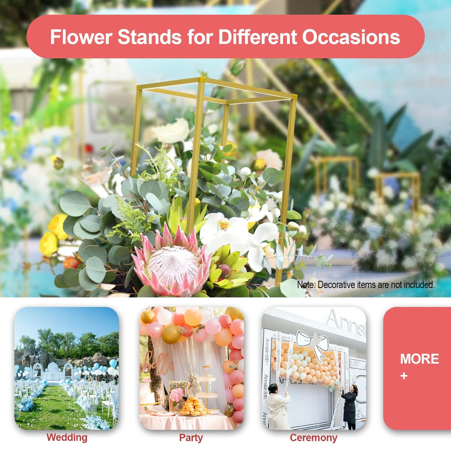 23.6Inch 10 Pcs Column Vases Gold Centerpieces, Tall Centerpiece Stands Metal Flower Stands Gold Wedding Centerpieces Vase for Table Party Wedding Decorations Flower Rack