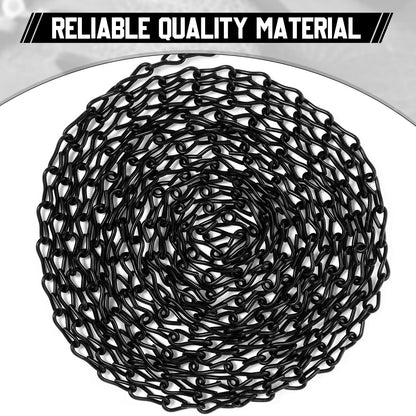 Yaocom 50ft Black Jack Chain with 10 pcs S Hooks Galvanized Steel Twist Chain with Spool-Weldless for Hanging Fixture, Bird Feeders, Overhead Lights, Artworks, Flowerpots (1.2mm)