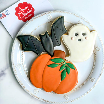 Ann Clark 3-Pc. Halloween Cookie Cutter Set, Made in USA, Small Bat, Large Pumpkin, Ghost