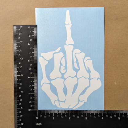 Skeleton Hands 4 Pack: Rock on Skeleton Hand Left and Right, Rock N Roll Gesture Decal, Skeleton Finger Decals (Large ~6", White)