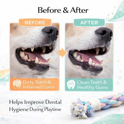 Dog Rope Toy – Eco-Friendly Durable Cotton Dog Chew Toy for Aggressive Chewers & Puppies – Interactive Molar Teeth Cleaning,(12in), Safe, Non-Toxic, Fun Play