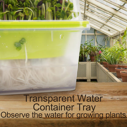 Microgreen Growing Trays, 5" x 5" Sprouting Tray with Humidity Dome, 1.2 mm Small Mesh Holes, BPA Free, Sprouter Kit for Growing Mirco Seeds, Like Broccoli, Alfalfa, Radish, Clover - 4 Pack | Clear