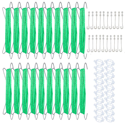 alfyng 60pcs Tomato Hooks - 20Pcs Tomato Support Hooks with 32.8ft Twine String, 40pcs Tomato Holder Hooks & Plant Support J-Hook Clips to Prevent Tomatoes from Pinching or Falling Off