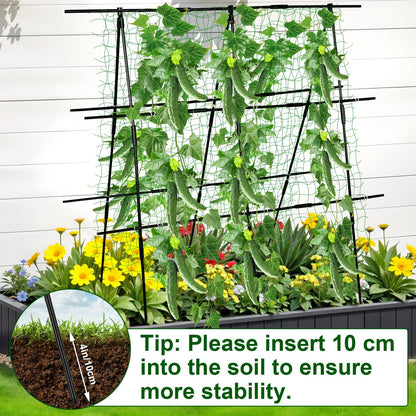 48 x 48 Inch Garden Cucumber Trellis Vegetable Arch Trellis Green Bean Pea Grape Tomato Squash Trellises for Raised Bed Climbing Plants Outdoor
