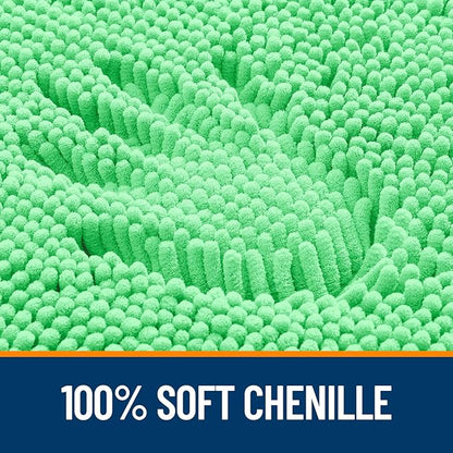 OLANLY Bathroom Rugs 35x24, Extra Soft Absorbent Chenille Bath Rugs, Rubber Backing Quick Dry, Machine Washable Bath Mats for Bathroom Floor, Tub and Shower, Home Decor Accessories, Mint Green