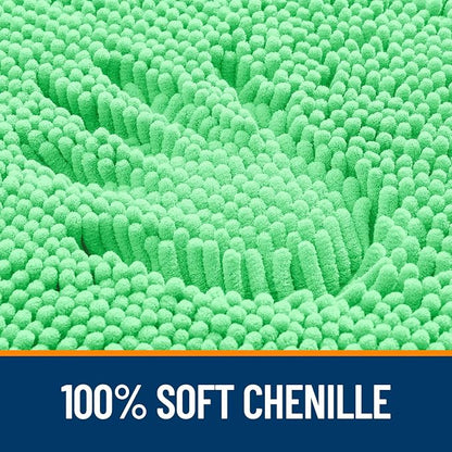 OLANLY Small Bathroom Rugs 24x16, Extra Soft Absorbent Chenille Bath Rugs, Rubber Backing Quick Dry, Machine Washable Bath Mats for Bathroom Floor, Tub and Shower, Home Decor Accessories, Mint Green