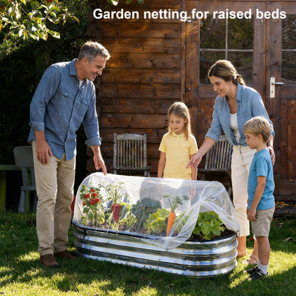 2 Pack Garden Netting for 6×3 FT Raised Beds, Large Fine Mesh Insect Netting with Drawstring, Garden Bed Cover for Vegetables, Fruit & Flower Protection