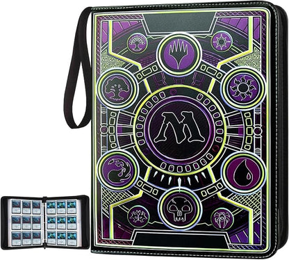9 Pocket Card Binder,Trading Card Binder Premium 720 Double PU Card Collection Binder with Sleeves,Card Folder for MTG, TCG, Sports Cards, (Purple)