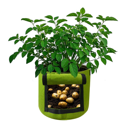 TINGMEIBESTLY Grow Bags, Aeration Fabric Pots with Handles, Pot for Plants-3 of Pack(10 Gallon-Green)