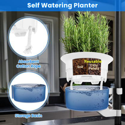 Smart Plant Lights for Indoor Growing,Venus Fly Trap Terrarium Kit with Light&Stand,Self Watering Pots for Indoor Plants,Smart Plant Pot with LED Grow Light&Timer for Succulents,Herbs,Flower