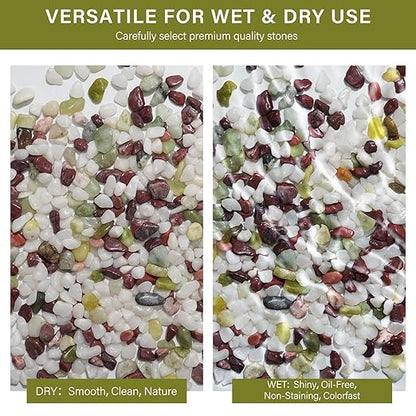 NUPICK 6 lbs Pebbles for Indoor Plants, 3/8 Inch Pea Gravel for Fish Tank, Polished Decorative Rocks for Succulent, Natural River Stones for Vases, Cactus, Landscaping, Bird Bath, Colorful Mixed