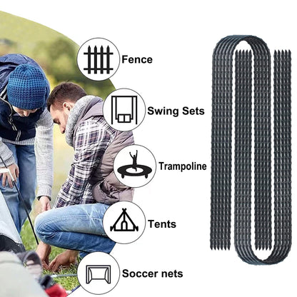 Trampolines Wind Stakes 24 Pack, 12 Inch Heavy Duty U Shaped Rebar Stake Ground Anchors Galvanized Steel Safety Trampoline Anchors for Garden Decoration, Camping Tents, Soccer Goals, etc