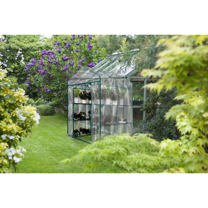 Greenhouse - Walk in Greenhouse with 8 Sturdy Shelves and PVC Cover for Indoor or Outdoor Use - 56 x 56 x 76-Inch Green House by Pure Garden