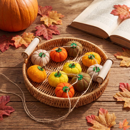 Yinder 8.2 ft Fall Pumpkin Felt Garland Autumn Decoration for Home Hanging Felt Pumpkin Banner Harvest Thanksgiving Garland Halloween Party Decor for Mantel Fireplace Farmhouse