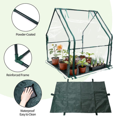 PROWORX Mini Greenhouse 36"x36"x42" Plant Cover Tent Seed Starting Waterproof Floor Mat Small Plant Tent for Use on Patio Balcony Porch & Indoors/Outdoors
