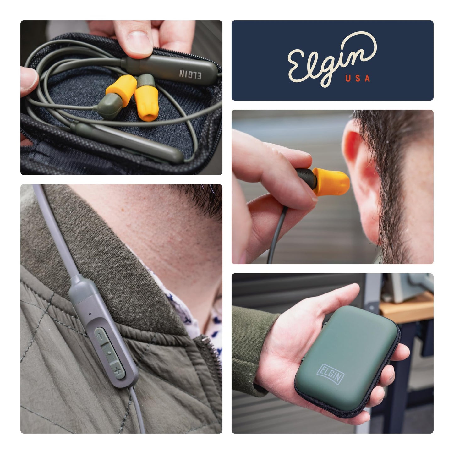Elgin Discord Gen 3 Bluetooth Earplug Earbuds, OSHA Compliant Wireless in-Ear Headphones, 31dB NRR ANSI Certified Noise Isolation, Dynamic 8mm Driver, USB-C Charging, 14-Hour Playback