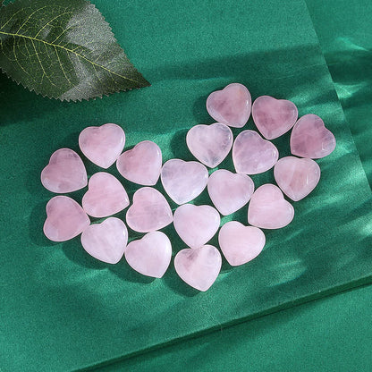 20 PCS Rose Quartz Heart Crystals Stones Sets Wands Bulk Natural Pocket Amethyst Crystal Rose Quartz Assorted Pointed Reiki Gemstones Polished Energy Meditation Chakra Christmas Gift Stocking Stuffers