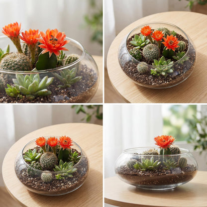 ZENFUN 2 Pack Glass Vase Bowl, 6"/ 8" Wide Mouth Flower Vase Round Terrarium, Glass Hydroponic Planter Floral Container Clear Fish Bowl for Table Centerpiece, Wedding Event, Home Decoration