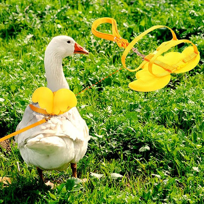 KAMA BRIDAL Duck Walking Harness and Leash Chicken Duck Outdoor Training Rope Adjustable Rope for Pet Poultry Hen Cock (M, Yellow)