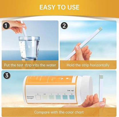 AAwipes Ammonia Test Strips for Fish Tank Aquarium Test Strips Aquarium Water Test Kit Freshwater Fish Tank (150)