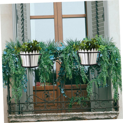 PRETYZOOM 2pcs Hanging Balcony Plant Rack Iron Flowerpot Holder Sturdy Succulent Stand for Outdoor Indoor Garden Patio Decoration