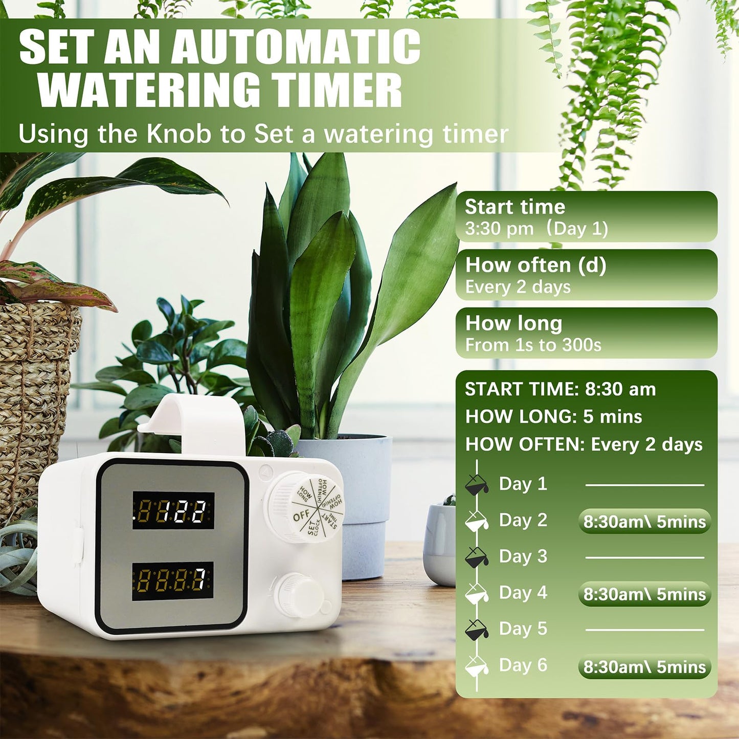 Indoor Plant Watering System,Automatic Plant Waterer, Drip Irrigation Kits Vacation Plant Watering Devices, Automatic Watering System for Potted Plants with15 Potted Watering Timer