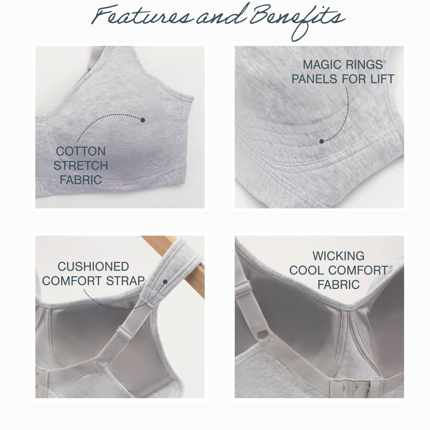 Playtex Women's 18 Hour Ultimate Lift Wireless Stretch Cotton Full-Coverage T-Shirt Bra