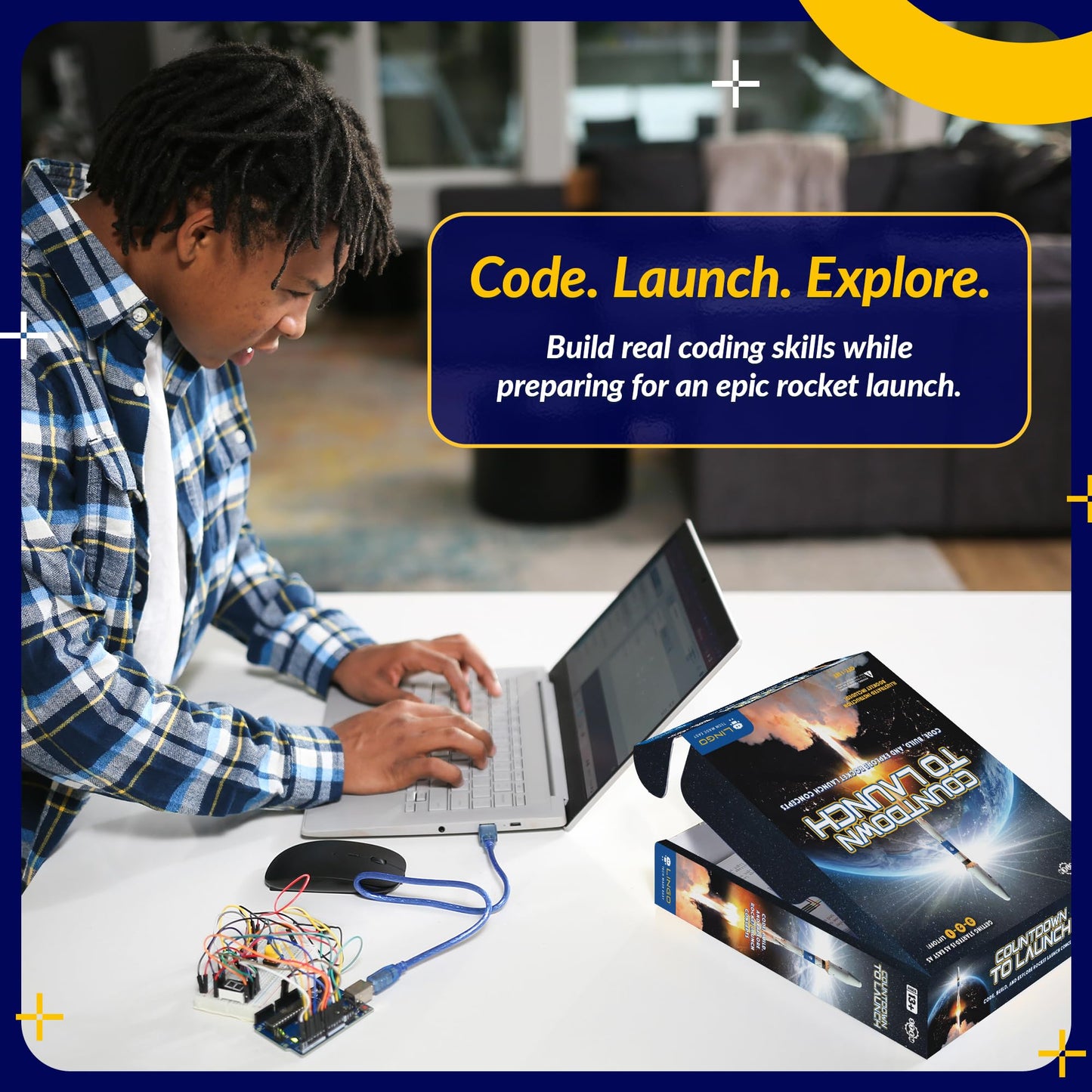 LINGO Countdown to Launch STEM Coding Kit - Build, Code & Explore Rocket Launch Concepts - Science Kits for Ages 13+ Years for Birthdays & Holidays