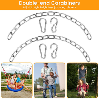 2 Pack 30 Inch Heavy Duty Chains for Swing, 440LB Hanging Chair Chain with 5/16 Thick Clasps, Adjustable Stainless Steel Chain Extension for Porch Tree Swing Hammock Chair Boxing Bag Yoga Gym