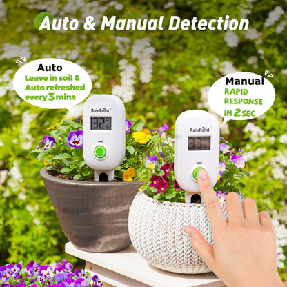 RAINPOINT Smart Digital Wireless Plant Moisture Meter Houseplant Indoor,WiFi Hub Needed,Capacitive Probe,Leave-in Soil Hygrometer Sensor,Real-time Monitor Humidity Tester Outdoor Gardening