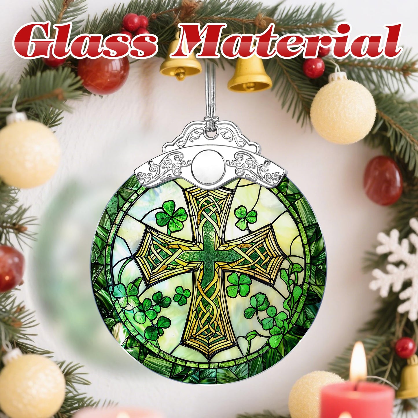 Stained Glass Cross Ornament, Christmas Ornaments, Christmas Decorations for Tree, Holiday Ornament, Religious Gifts, Cross Gifts, Gift Ideas & Christian Gift