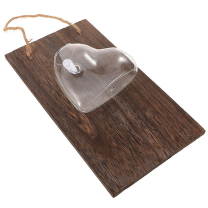 HOMSFOU Wall Mounted Glass Vase for Indoor Plants Hydroponic Flower Pot Glass Terrarium Container Home Decor Office Decoration