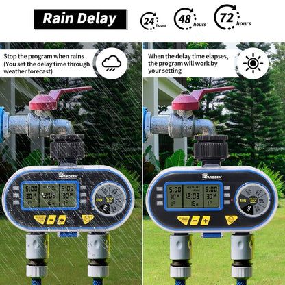 Sprinkler Timer,Outdoor Water Timer for Garden Hose, Programmable with Rain Dela Garden Electronic Irrigation Controller System Color Blue
