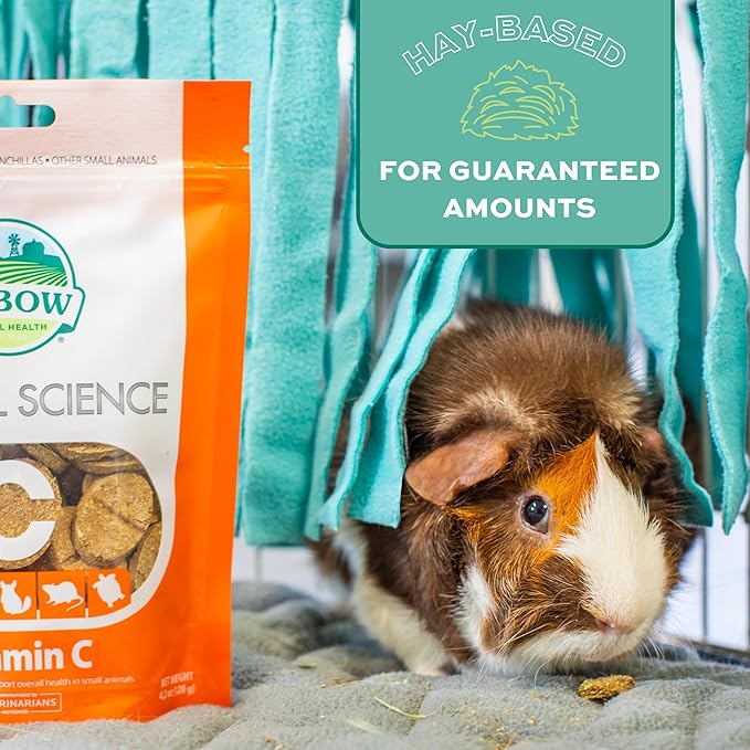 Oxbow Natural Science Vitamin C Supplement, Vitamin C & High-Fiber Timothy Hay, Guinea Pig Items, Made in the USA, Small Pet Supplies, Recommended by Veterinarians, 4.2 oz