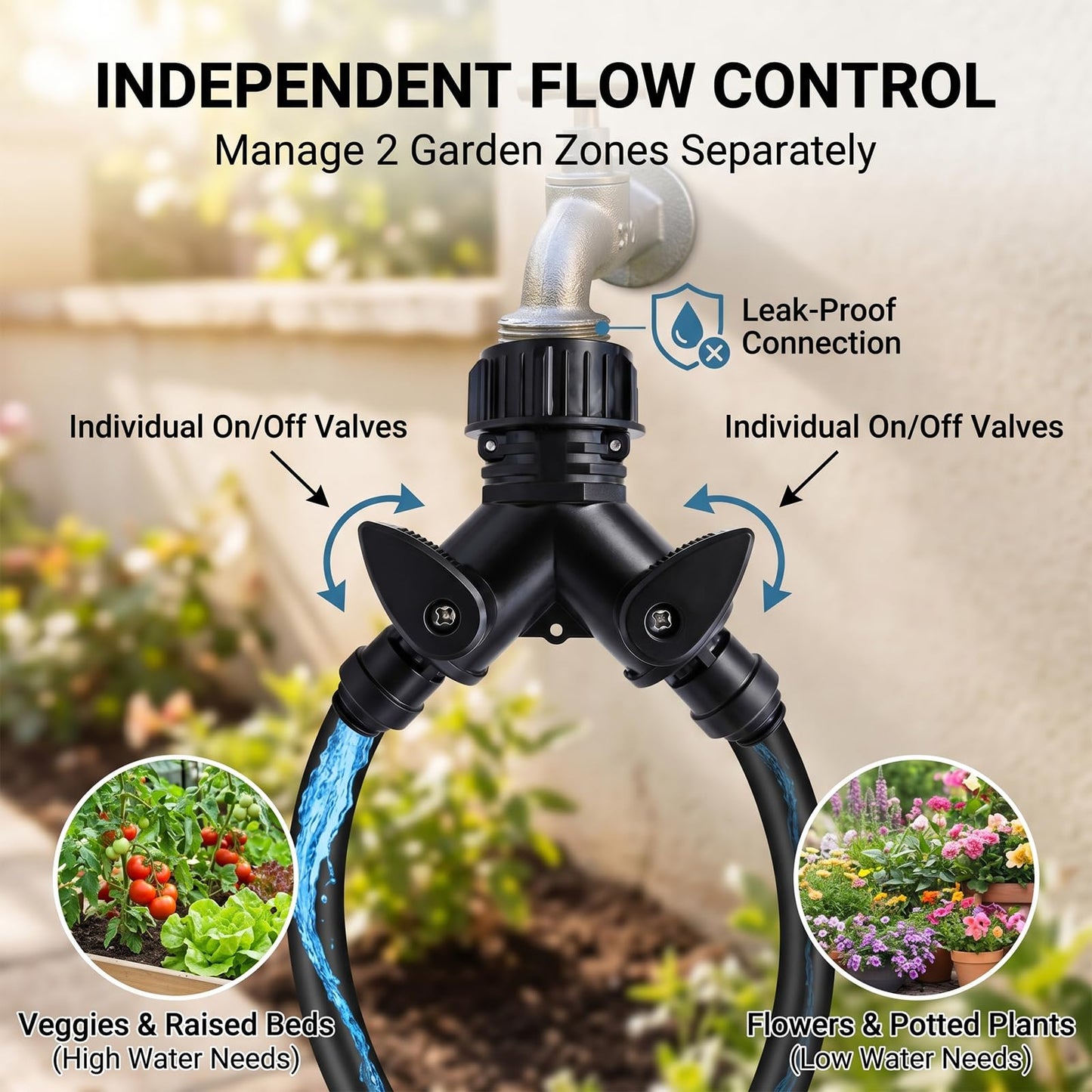 2026-Upgrade 100Ft 1/4" Drip Irrigation System,Garden Watering Kit with 20Pcs 360° Adjustable Copper Nozzles,Automatic Atomizing Sprinkler,DIY for Outdoor,Lawn,Greenhouse,Raised Beds (100FT/20pcs)