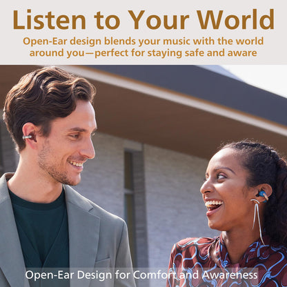JVC Nearphones Open Ear True Wireless Headphones - Open Ear Earbuds - Bluetooth 5.3-24H Playback - IPX4 Water Resistant - Built-in Mic - Awareness & Comfort - Ear Clip Earbuds - HANP1TA