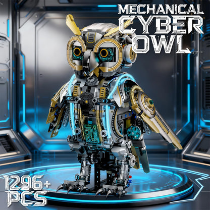 Myth Qholve Mechanical Owl Building Blocks Hand-Crank or Electric Powered Moving Snake Engineering Construction Set for Kids and Adults Detailed Mechanical Model with Gears and Lights