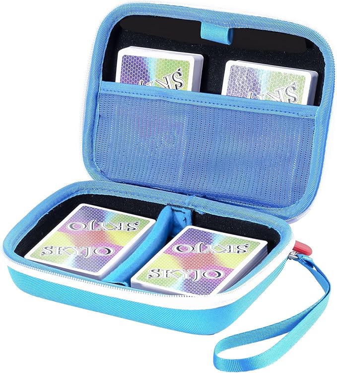 ProCase Hard Playing Card Game Carrying Case, Travel Storage Box Holds 300+ Trading Cards, Bag Holder for Classic Board Game UNO, Five Crowns，SKYJO, PlayMonster and More (Case Only) -Blue