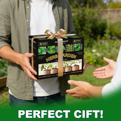 Meekear 5 Herb Indoor Starter Kit, Complete Planting Set for Kitchen Herb Garden DIY & Gift
